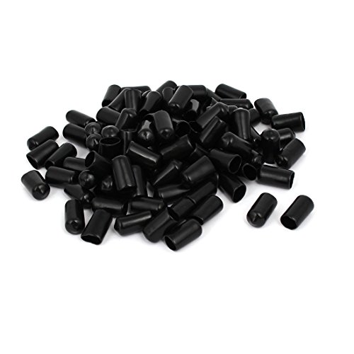 Aexit 10.5mm Inner Luer Fittings Dia Rubber Hose End Cap Screw Thread Protector Cover Luer Cap Fittings Black 100pcs
