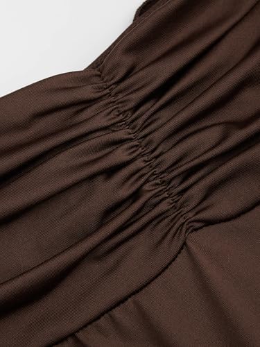 CIDER Maxi Skirt Ruffle Hem Solid Mid Waist Ruched Elegant Casual Skirt Boho Vacation Skirt4