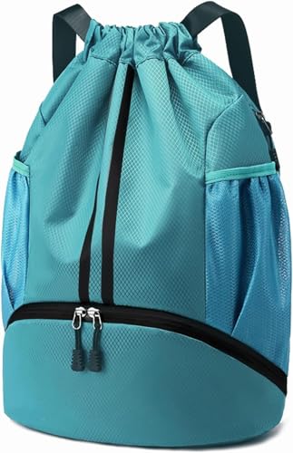 Image of Leosportz Sports Drawstring Bag Backpack for Men Women - Basketball Bag Gym Backpack Dedicated Shoe Compartment | Waterproof Large Space Gym Bag