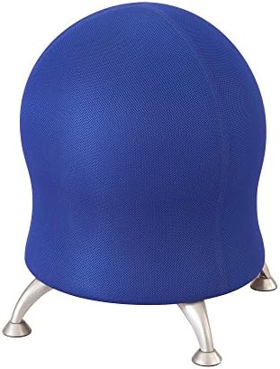 Safco Zenergy Ball Chair, Active Seating, Anti-Burst, Inflatable Chair for Home Office and Classroom, Blue Mesh