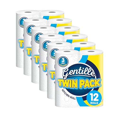 Gentille Twin Kitchen Roll | 3 Ply Thickness | Thick, Strong, Absorbent Paper | UK Made (12)