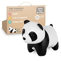 Little Big Friends Tiny Friends | Soft Baby Rattle Toy | Special Stuffed Animal | Easy to Clean | Ideal for Strollers, Car Seats, Diaper Bags | Luca The Panda