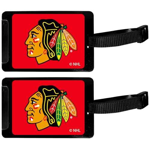 Étiquettes de bagage Chicago Blackhawks noir accessoire valise NHL lot de 2 pour sac de voyage