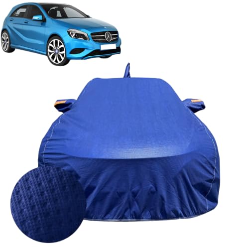 Image of Car Cover for Mercedes-Benz A 180 (2013-2020) | 100% Waterproof Cover with Reflective Mirror Pockets | Dustproof, Scratchproof, Heatproof A 180 Car Cover |Soft Cotton Lining| Blue