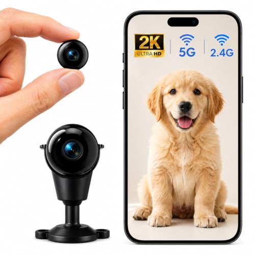 JOYTOUR Mini Kamera 5G WLAN, Überwachungskamera mit Kostenlosem Cloud-Speicher, Offline-Aufnahme auf SD-Karte, Kabellose Kamera mit Akku, Nachtsicht & Bewegungserkennung