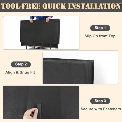TV Moving Dust Cover 65 Inch, Anti-Scratch Felt for 60"-65" Flat Screen TV by HOMEYA - Used condition - Image 7