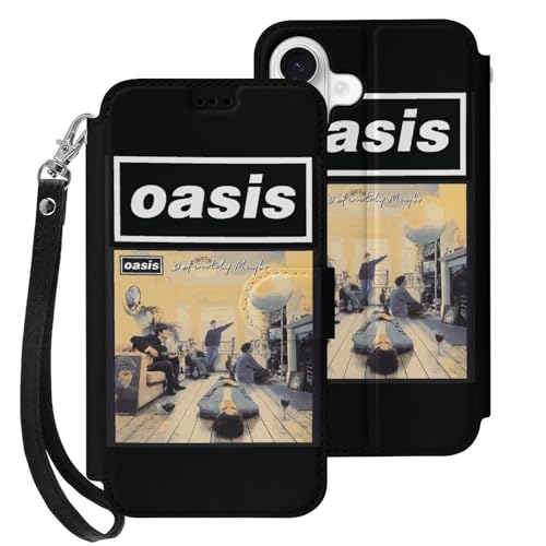 iPhone17用ケース 手帳型 オアシス OASIS バンド アイフォン17ケース 手帳型 財布型 スマホケース 軽量 おしゃれ カード収納 スタンド機能 ストラップ付き 携帯カバー いPhone17用カバー