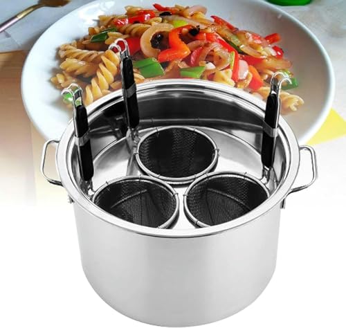DFGHNBVC Multifunctional Soup Pot With Strainer,Pasta Cooking Tool With Insert Strainer Baskets, Pasta Pots Pasta Cooker Insert Set, Multifunctional Stainless Steel Pasta Pot With Strai