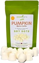 Pumpkin Spice Latte Wax Melt Scented Candle Soy DOTS-21 Canadian Made Skore scents-Eco Responsible Rice Paper Pouches Reduce Plastic waste-100% Pure Soy-Use at Home or spa in Any Candle Wax Melter