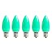 C9 Green Opaque SMD LED Bulbs - 5 Pack Smooth Lens Green Opaque C9 Replacement Bulbs