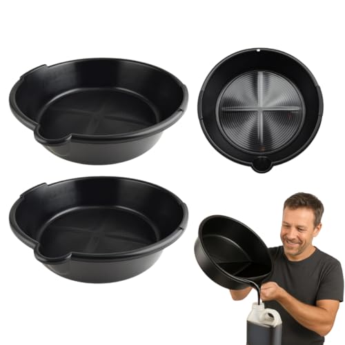 Bac de vidange d'huile lot de 2, 8 L - Bac de récupération d'huile et liquide de refroidissement résistant aux éclaboussures - Idéal pour huile moteur - huile de transmission