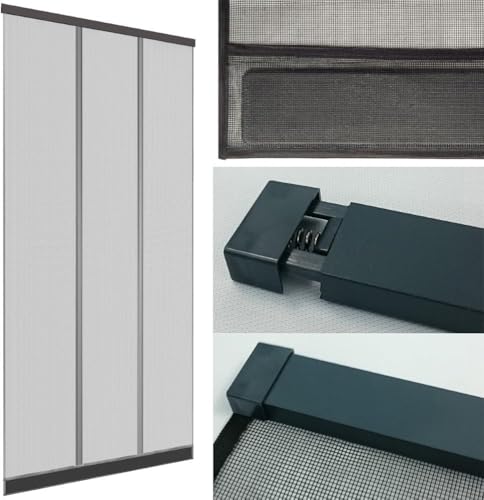 Waidmeister Klemm-Lamellenvorhang COMFORT Fliegenvorhang Fliegengitter Balkontür Insektenschutzvorhang ohne Bohren oder Kleben zum Klemmen zuschneidbar (Magnet-Vorhang)