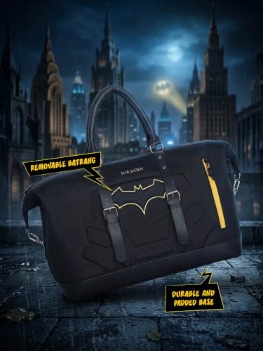Image of Fur Jaden Batman 40L Canvas Weekender Travel Duffle Cabin Bag with Detachable Shoulder Strap
