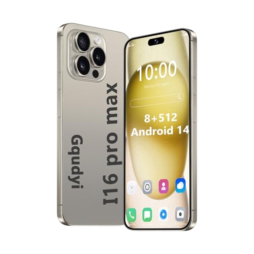 Gqudyi 5g 7.3 Pulgadas De Alta DefinicióN Android 14 Dual Sim TeléFono,I16 Pro Max 7800 Mah Inteligente TeléFono,I16 Pro Max 5g Smartphone De Doble Sim,I16 Pro M(Size:i16 pro max,8+512GB,Color:Golden)
