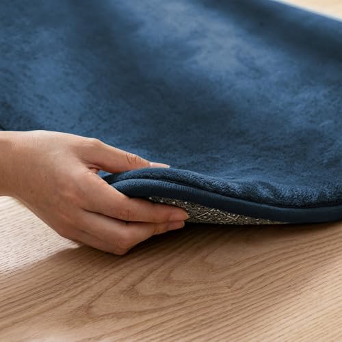 Image of 1.3 inch Thick Baby Floor Play Mat 59x79, Basic Padded Foam Mat for Tummy Time Crawling, Non Slip Cushioned for Babies Toddlers Infants Kids (Blue)