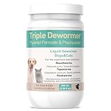 Dewormer Liquid for Cats and Dogs Broad Spectrum,Pyrantel Pamoate and Praziquantel Targets Tapeworm Roundworm and Hookworm Fast Acting Solution for Puppy Kitten Small Medium Large Breeds-3.38 fl oz