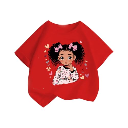 Girls Short Sleeve T Shirts Cute Love Girl Graphic Tees Summer Casual Cotton Tshirts Tops