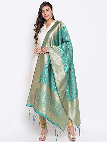 Dupatta Women's Banarasi Silk Woven Dupatta Tassels & Fringes Chunni2