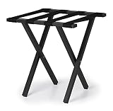 Compact Metal Luggage Rack, Black Powder Coat Finish, No Assembly Required