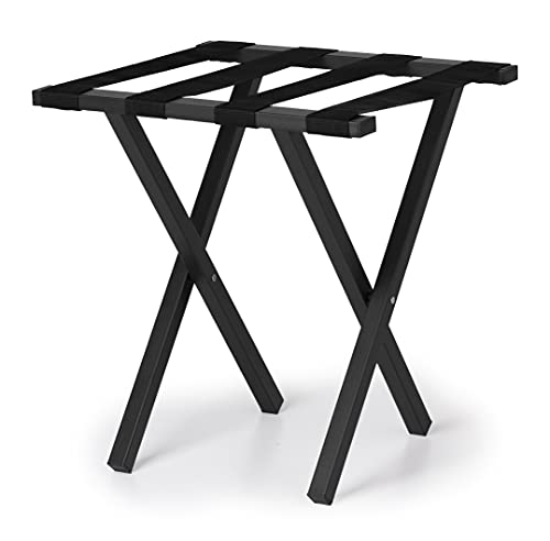 Compact Metal Luggage Rack, Black Powder Coat Finish, No Assembly Required #TOP14