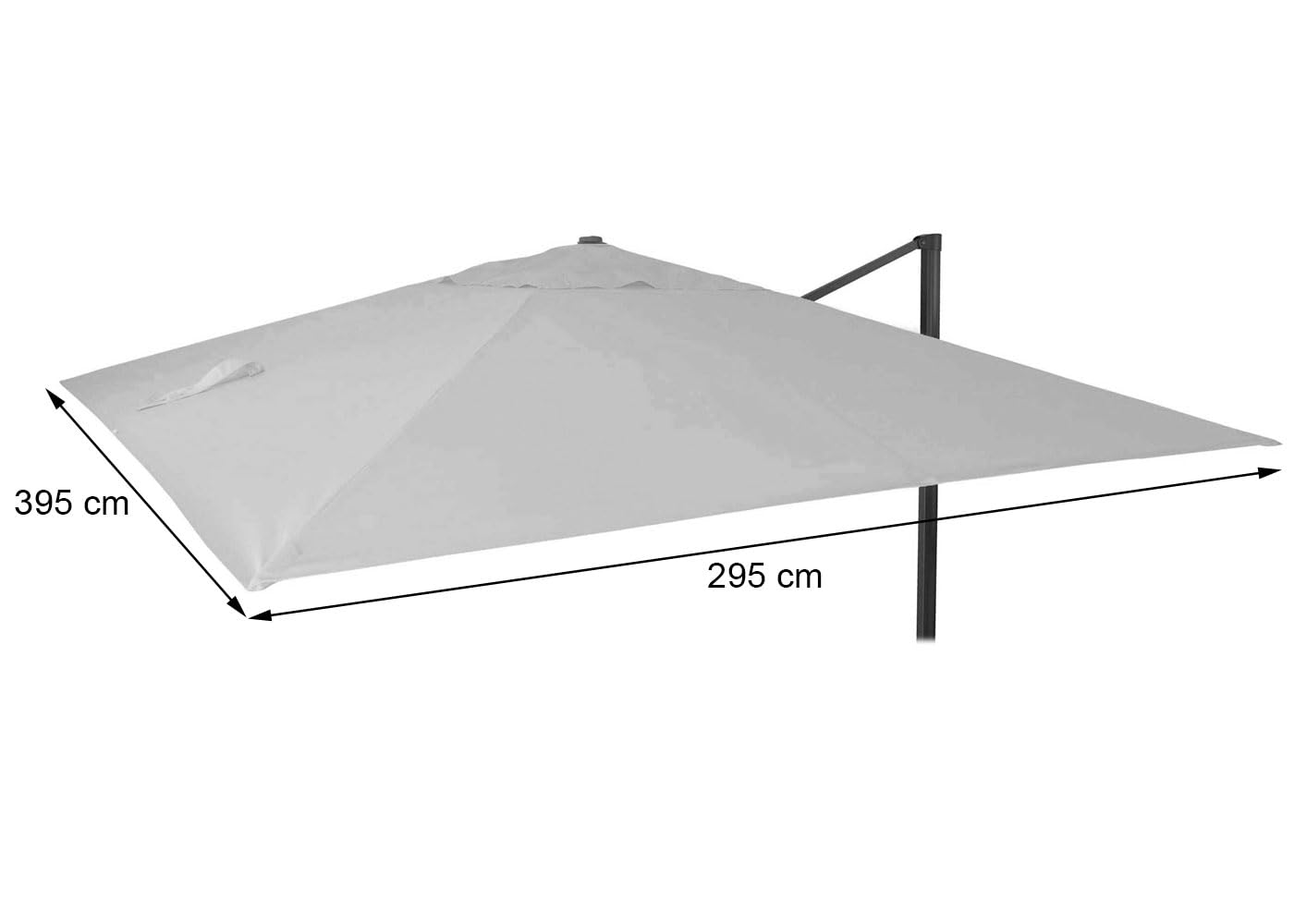 Mendler Toile de Rechange pour Parasol déporté HWC, 3 x 4 m - crème
