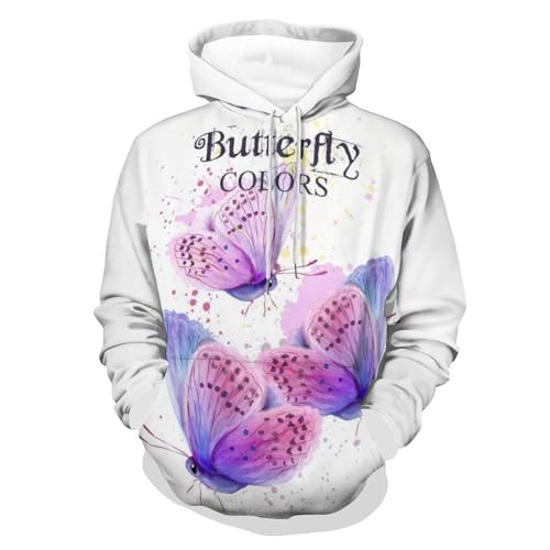 Sweat à capuche papillon coloré pull unisexe taille S