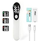 Termometro febbre-per neonati, bambini e adulti, termometro frontale senza contatto, con lettura accurata immediata,Interruttore °C/°F, Allarme Febbre (Bianco)