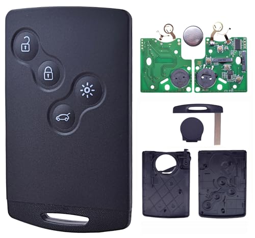 ANGOFIZ Clé Carte Complète Electronique à Programmer Compatible avec Renault Laguna 3 (2007-2015) Scenic (2008-2016) Megane 3 (2009-2015) PCF7952 ID46 433MHz