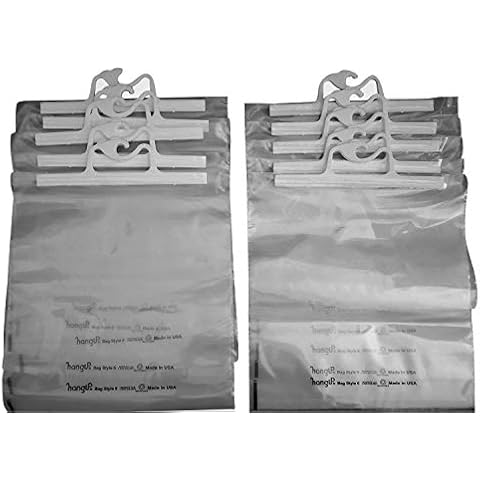 Monaco Original Hang Up Bags, 10-Pack of 12.5" x 14.5" Clear Plastic Hanging Storage Bags for Use in Pharmacy, Classroom, Library, and More Cover