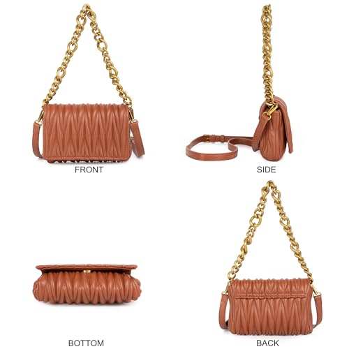 Image of Montana West Quilted Small Shoulder Bag for Women Y2K Trendy Cute Clutch Underarm Purse with 2 Removable Straps