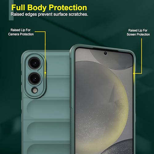 Image of amazon basics Back Case Cover for Samsung Galaxy S25 Edge | Compatible for Samsung Galaxy S25 Edge Back Cover | Liquid Silicon Magic with Camera Protection |Dark Green