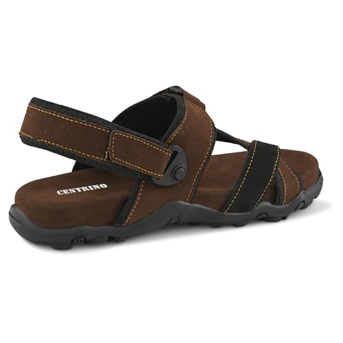 Image of Centrino Men's Sandals | Stylish Strap Sandal with Grip Insole | Adjustable Velcro Strap | Cushioned Footbed | Rubber Sole| Comfortable Casual Footwear for Office, Travel & Walking (9584)
