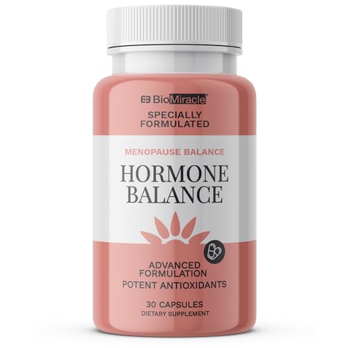 BioMiracle Menopause Balance - Advanced Hormone Support with KSM-66 Ashwagandha, Maca & Wild Yam - Supports Memory, Balance & Brain Health - Potent Antioxidants - 30 Capsules