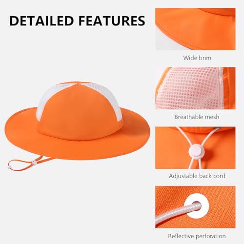 Image of BASSDASH Kids UPF 50+ Wide Brim Sun Hat for Summer Beach Outdoor