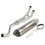 ZAPORA Système d'échappement Complet Silencieux de Lien Avant Tuyau d'échappement modifié pour Tmax530 Tmax500 2008 2016 Tmax t Max 530 500 système(Type A2)