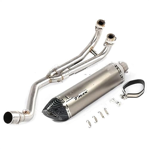 ZAPORA Système d'échappement Complet Silencieux de Lien Avant Tuyau d'échappement modifié pour Tmax530 Tmax500 2008-2016 Tmax t-Max 530 500 système(Type...