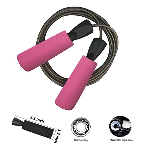 YZLSPORTS Professional Adjustable Steel Wire Jump Rope with Carrying Pouch  by Fitness Factor Ergonomic,Durable,Easy to Adjust Premium Jump Rope All