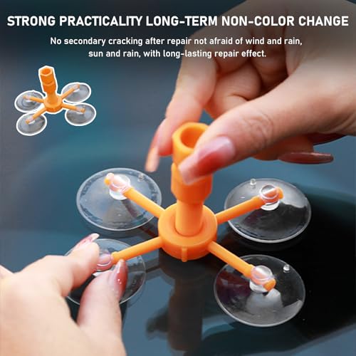 Image of Ohleats Windshield Repair Kit, Windshield Crack Glass Repair Kit with Pressure Syringe, Quick Repair Kit for Fixing Windscreen Chips Bulls-Eye Star-Shaped Crack, Car Accessories