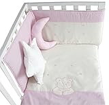 COLCHA Y PROTECTOR CUNA ASTRA ROSA