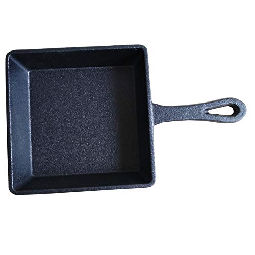 HAWOK 5.4inchSmall Square Cast Iron Skillet With Handle Pre-Seasoned Fry Pan