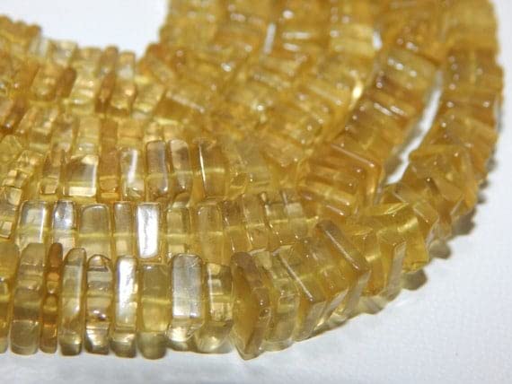 Quartz citron naturel perles rondes lisses 7mm pour création de bijoux