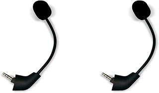 Alphatec 2 Pack Replacement HyperX Game Mic 3.5mm Microphone Boom for Kingston HyperX Cloud, Cloud X, Cloud 2 II, Cloud Core and Cloud Pro Silver Gaming Headsets