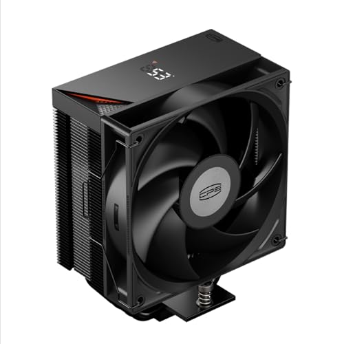 Disipador de CPU CPS RT500 Digital BK con pantalla digital, TDP 245W, 5 tubos de calor de 6 mm con ventiladores FDB de 120 mm compatible con AMD AM4/AM5, Intel LGA 115X/1200/1700/1851