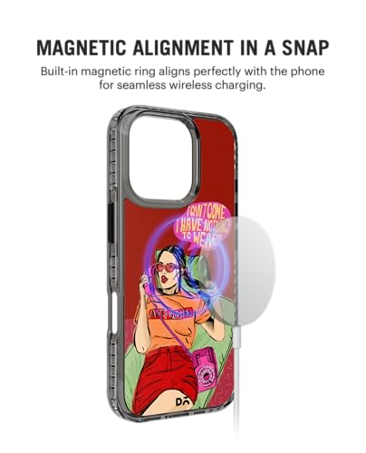 Image of DailyObjects Anti Social Babe Stride 2.0 Magnetic Case Cover Compatible with iPhone 16 Pro Max | Wireless Charging Slim Back Cover | 2 Layer Edge Protection & Shockproof