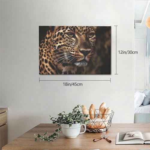 Toile léopard marron 45x30 cm encadrée et prête à poser - 4