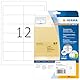 HERMA 4682 Wetterfeste Folienetiketten transparent, 25 Blatt, 97 x 42,3 mm, 12 pro A4 Bogen, 300 Stück, selbstklebend, bedruckbar, matt, blanko Klebeetiketten Aufkleber aus Folie, durchsichtig