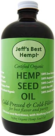 Jeff's Best Hemp! RAW Organic Cold Pressed and Cold Filtered Hemp Seed Oil 6 Pack