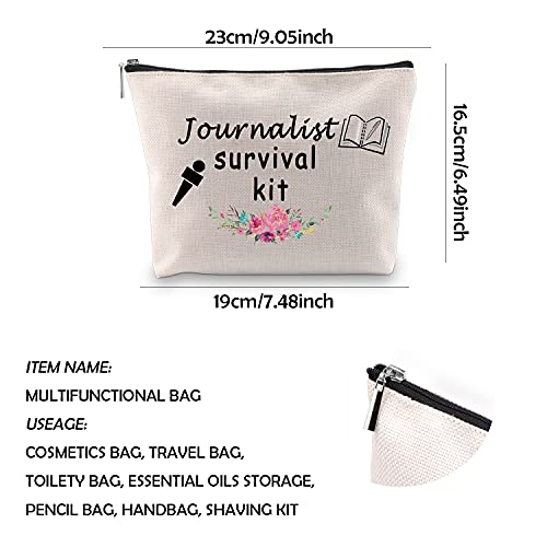 WCGXKO Journalist Survival Kit Zipper Pouch Makeup Bag Court Reporter Graduation Gift Journalism Gift (Journalist Survival)