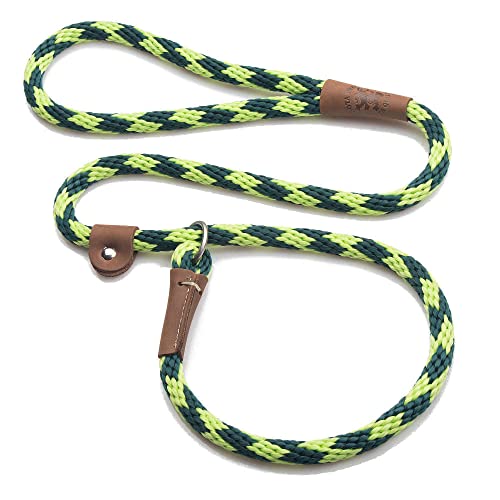 Mendota Pet Slip Leash - Dog Lead and Collar Combo - Made in The USA - Green/Lime, 1/2 in x 6 ft - for Large Breeds