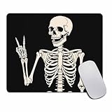 Skull Human Skeleton Mouse pad,Human Skeleton Posing Isolated Over Black Background Mouse pad 9.5 X 7.9 Inch (240mmX200mmX3mm)